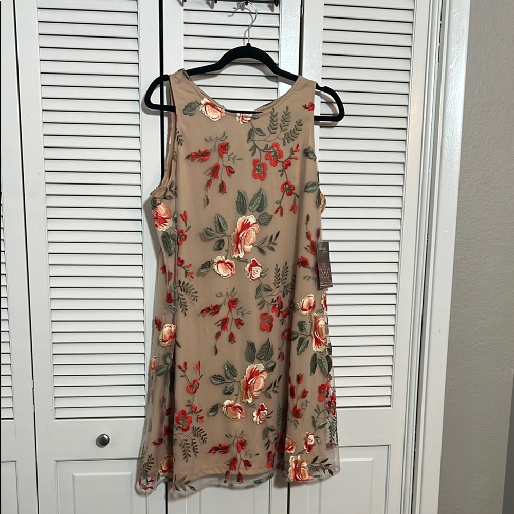 Floral Embroidered Sleeveless Dress